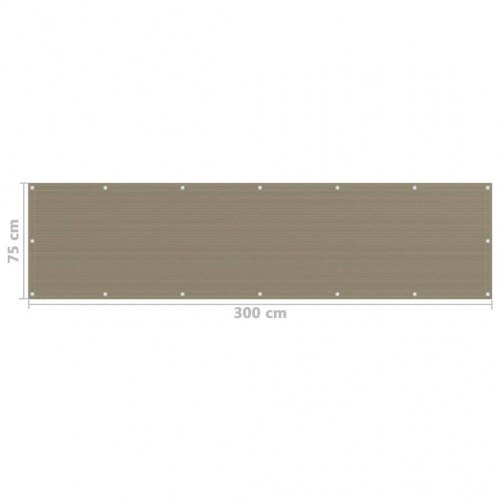 Altanafskærmning 75 × 300 cm i HDPE - gråbrun privatlivsskærm