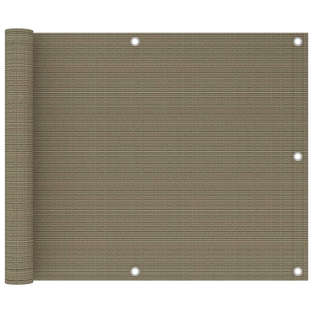 Altanafskærmning 75x500 cm HDPE gråbrun billede