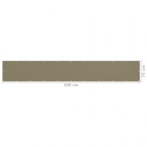 Altanafskærmning 75×500 cm i HDPE - gråbrun