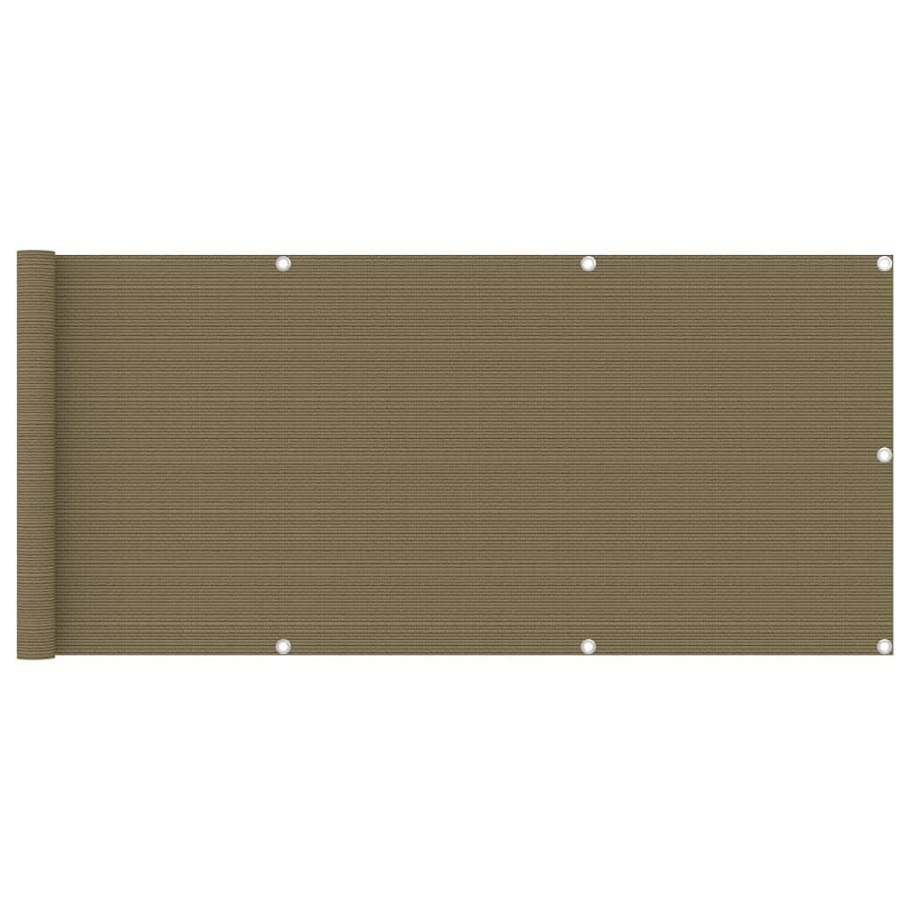 Altanafskærmning 75x600 cm HDPE gråbrun billede