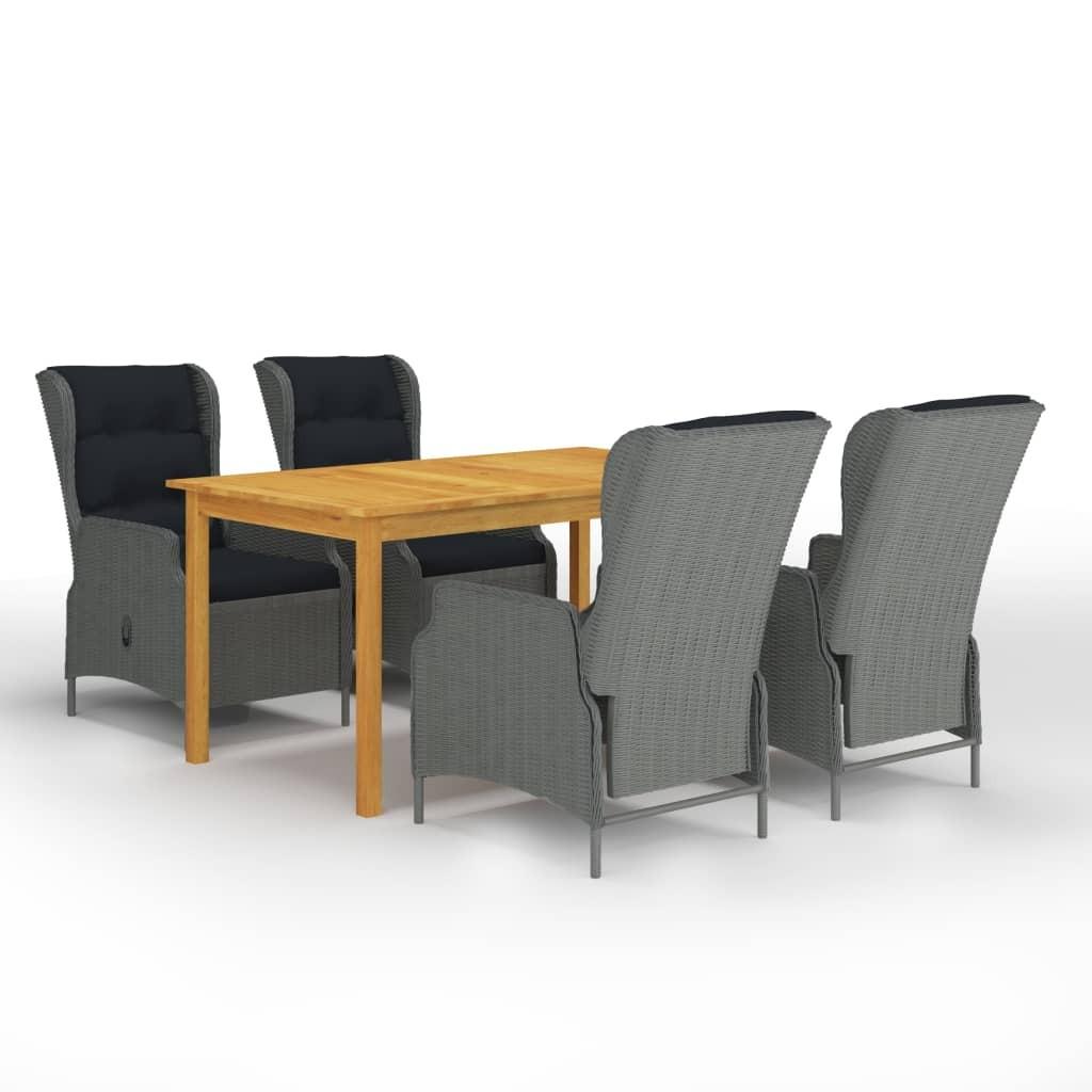 Spisebordssæt Til Haven 5 Dele - 4 / Lysegrå