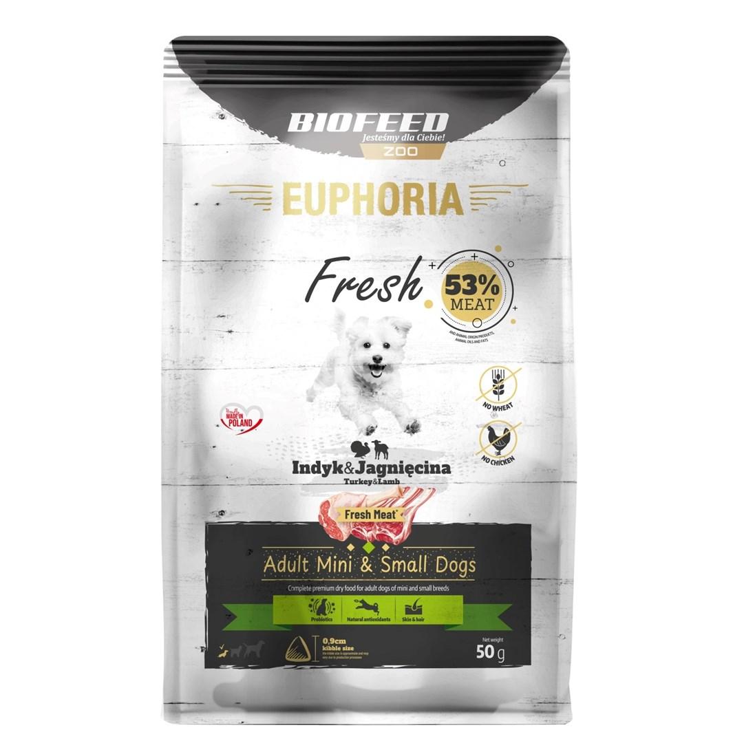 Hundefoder BIOFEED Euphoria Fresh Adult kalkun & lam XS/S – 50 g billede