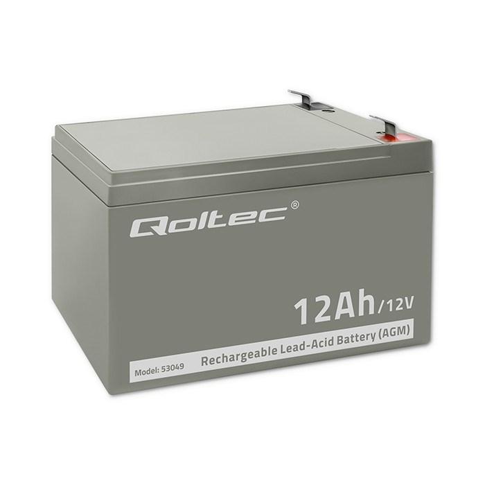 Blysyrebatteri AGM 12V 12Ah - Qoltec 53049 billede