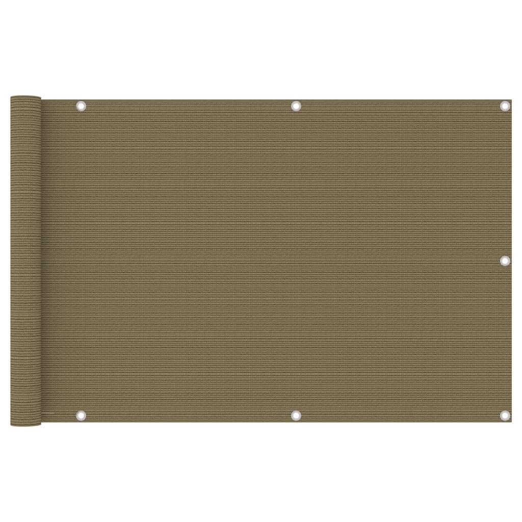 Altanafskærmning 90x500 cm HDPE gråbrun billede
