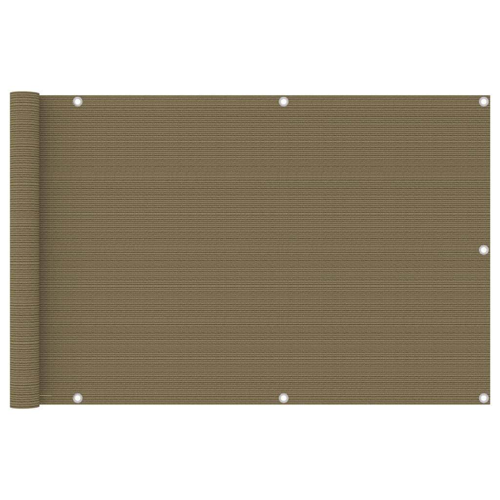Altanafskærmning 90x600 cm HDPE gråbrun billede