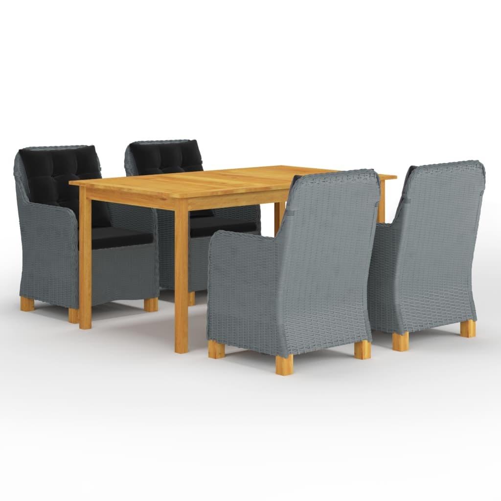 Spisebordssæt Til Haven 5 Dele - 4 / Lysegrå / Ja