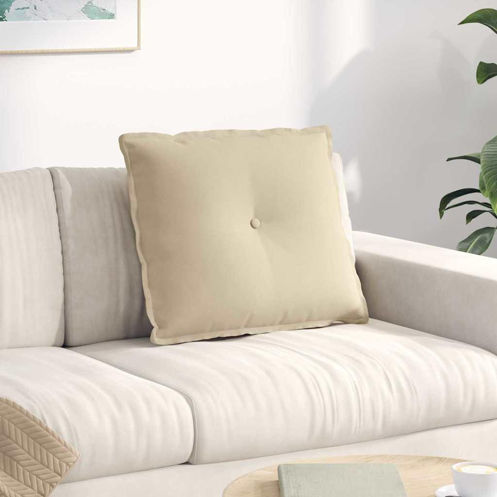 Rygpude Creme 60 x 50 cm Mikrofiberstof billede