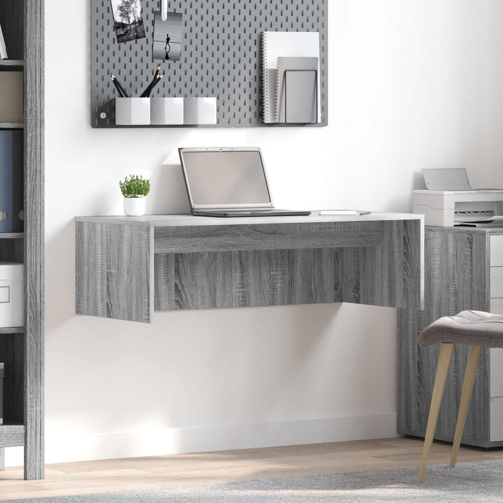 Væghængt skrivebord Grå Sonoma 100 x 45 x 30 cm Konstrueret træ billede