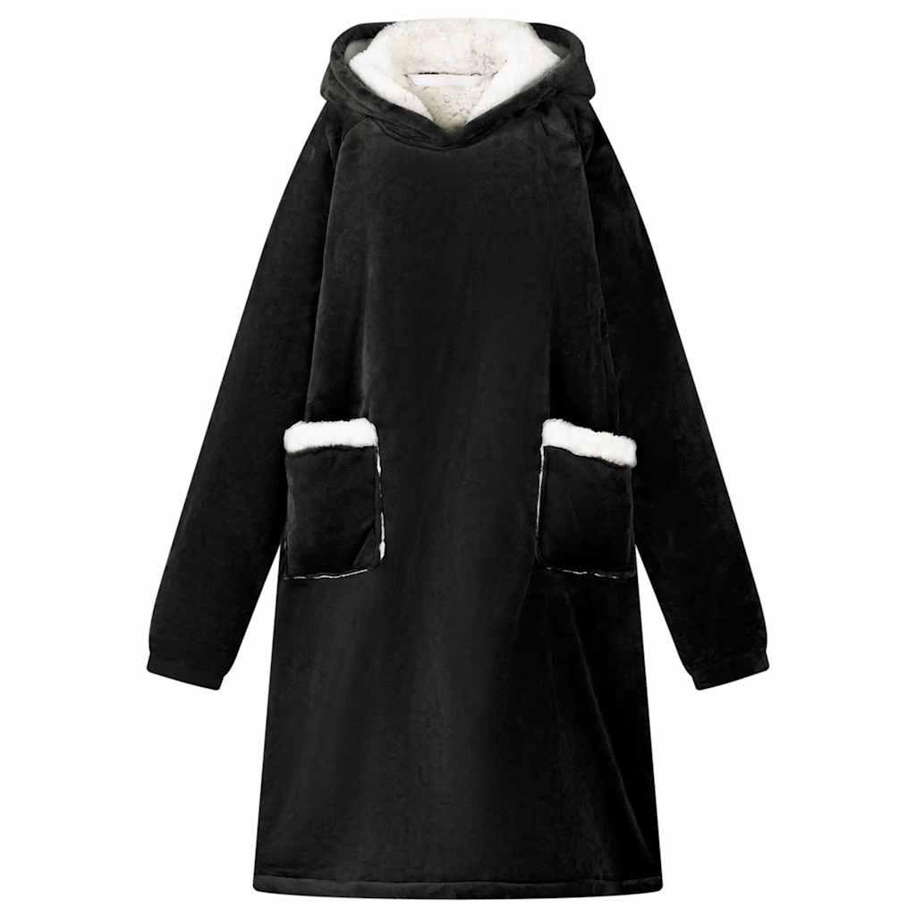 Tæppe-hoodie Sort s Fleece og Flannel billede