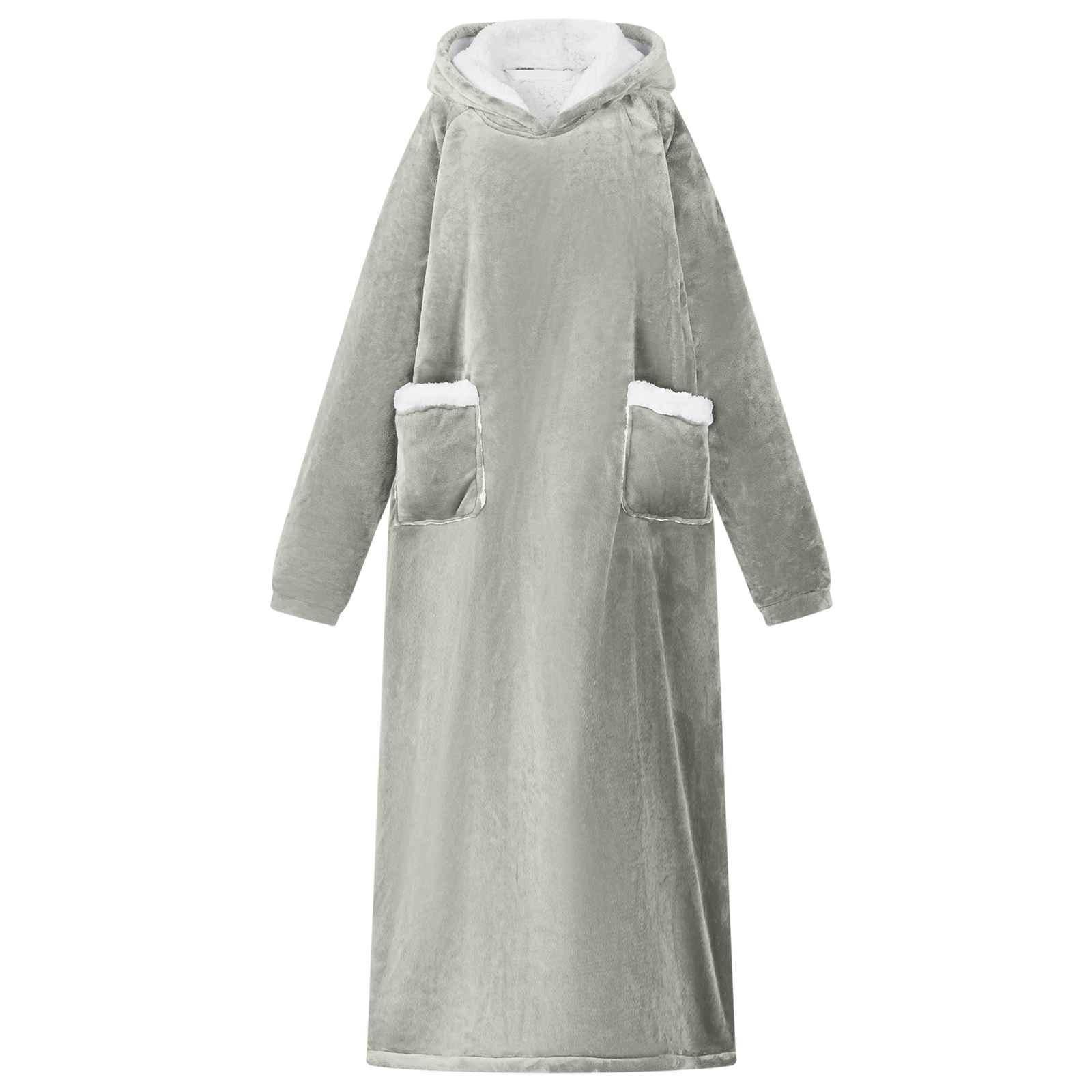 Tæppe-hoodie Grå l Fleece og Flannel billede
