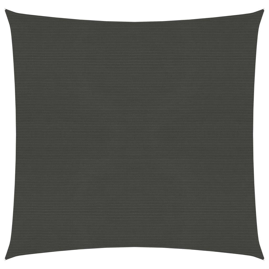 Solsejl 2,5x2,5 m 160 g/m² HDPE antracitgrå