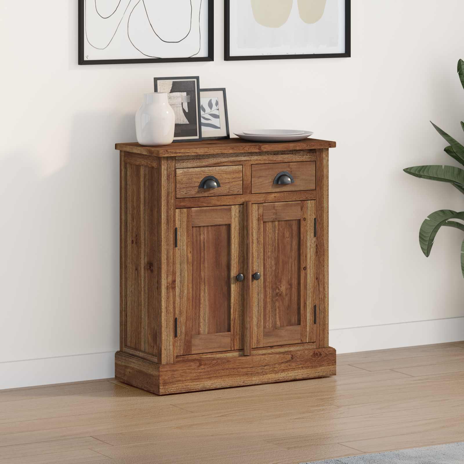 Opbevaringsskab med skuffe Brun 65 x 30 x 75 cm Massiv Teaktræ billede