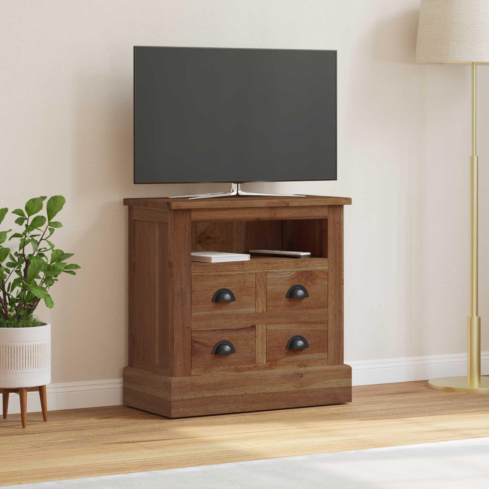 Opbevaringsskab med skuffe Brun 60 x 30 x 60 cm Massiv Teaktræ billede