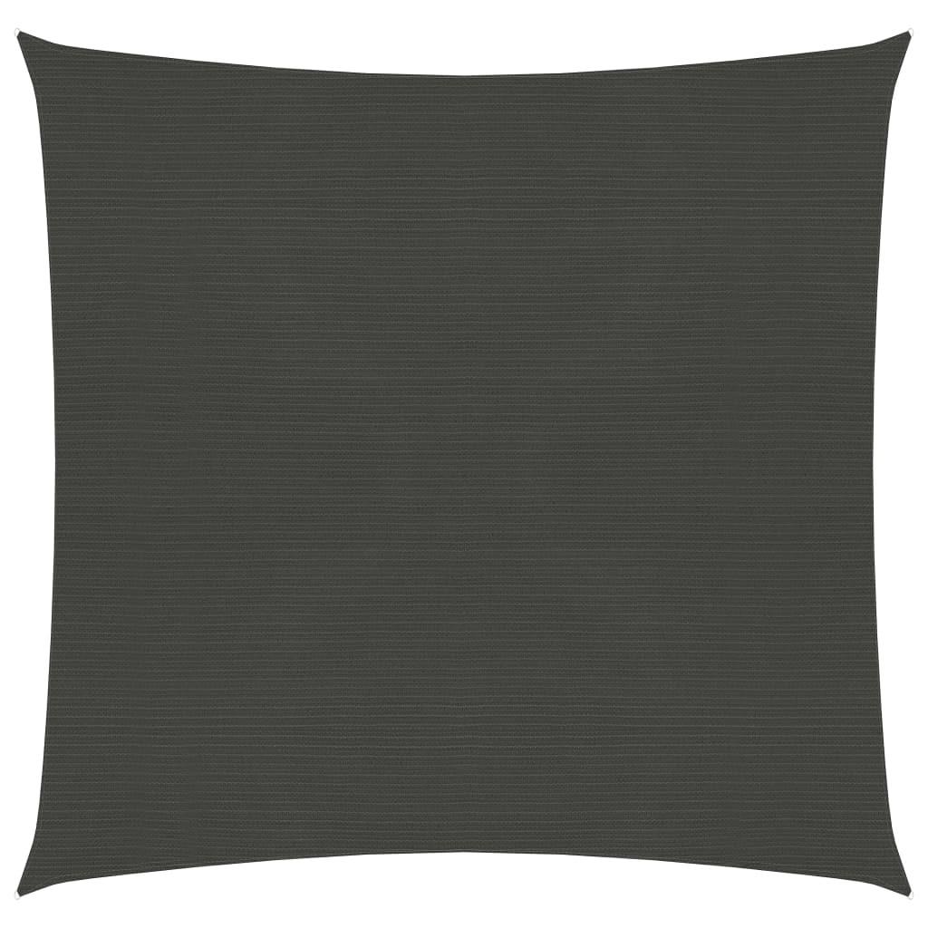 Solsejl 5x5 m 160 g/m² HDPE antracitgrå