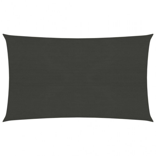 Solsejl 160 g/m² 2 × 5 m - HDPE, antracitgrå