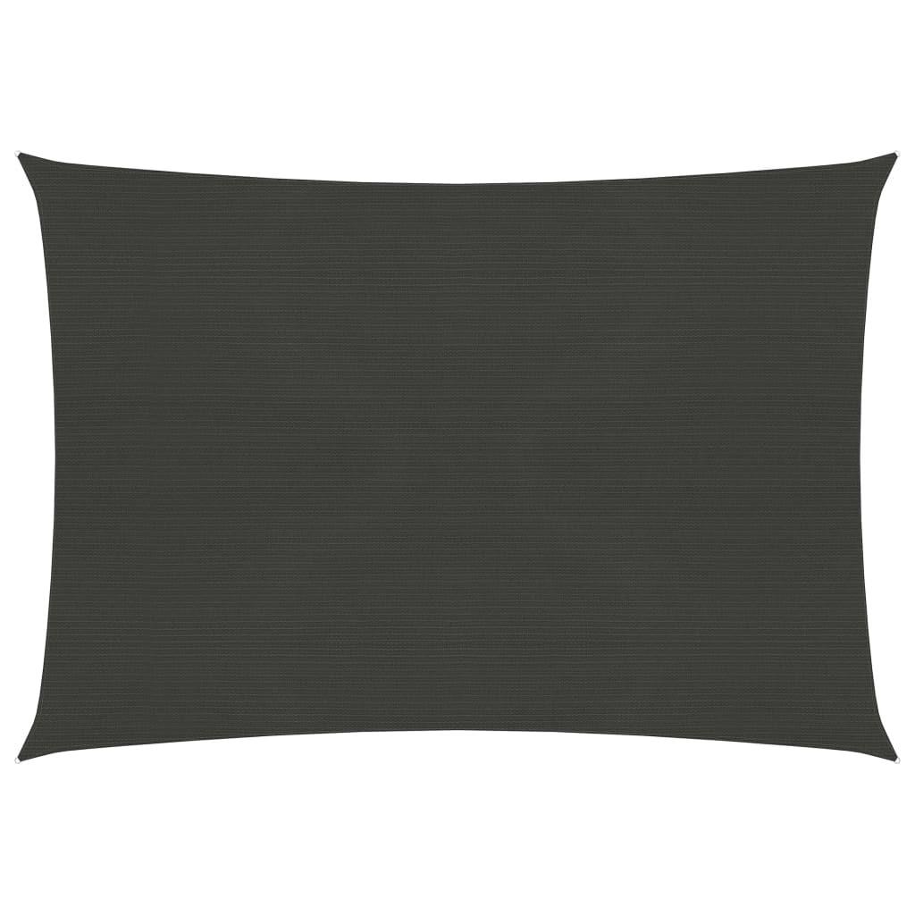 Solsejl 2,5x3 m 160 g/m² HDPE antracitgrå billede