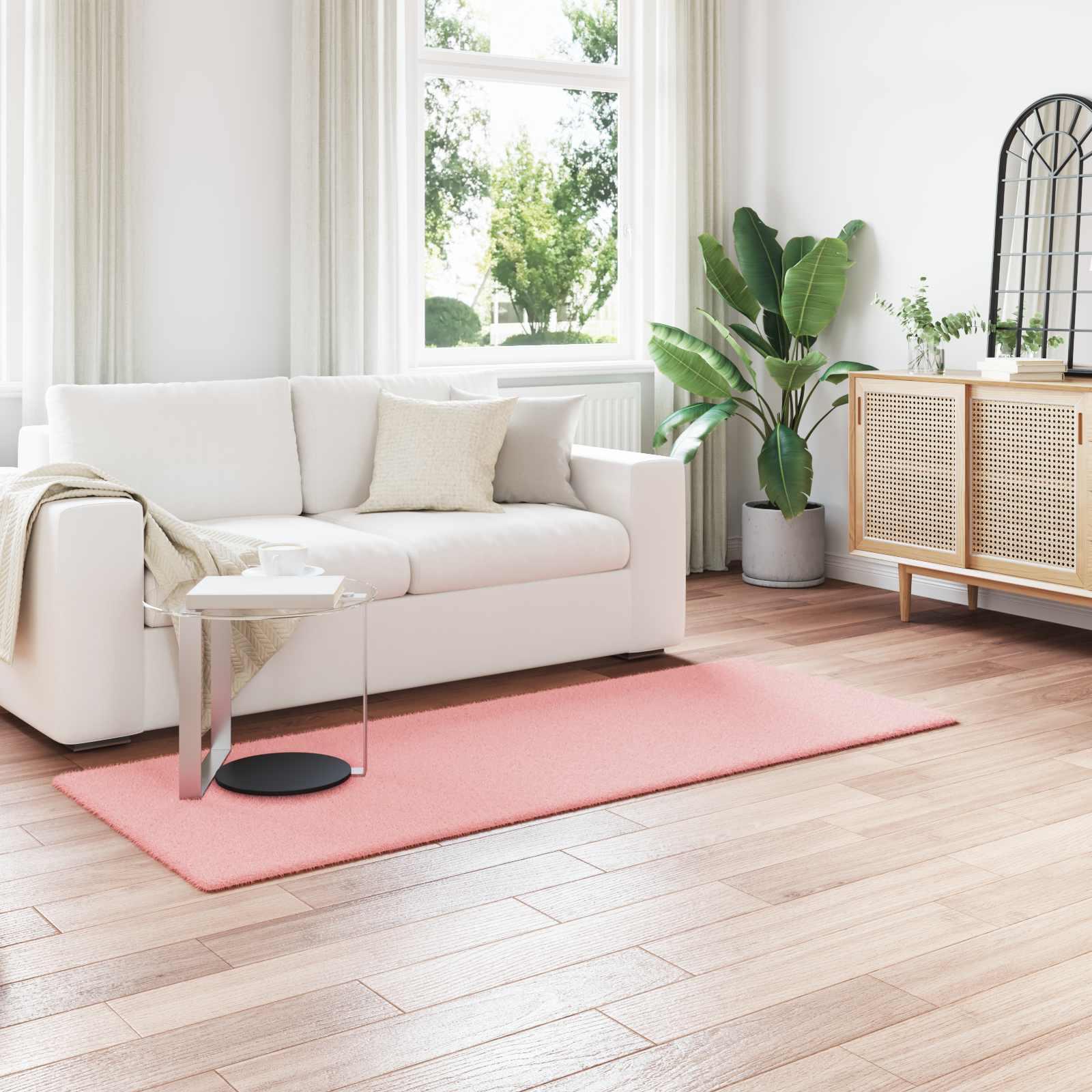 Faux Kanin Pels Tæppe Olite Lyserød 100 x 200 cm Polyester billede