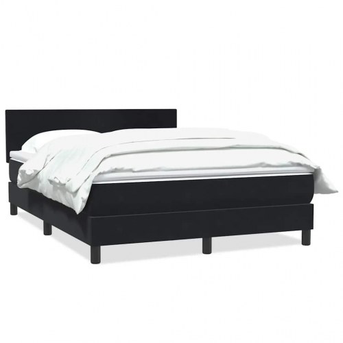 Kontinentalseng med madras 140x210 cm fløjl sort