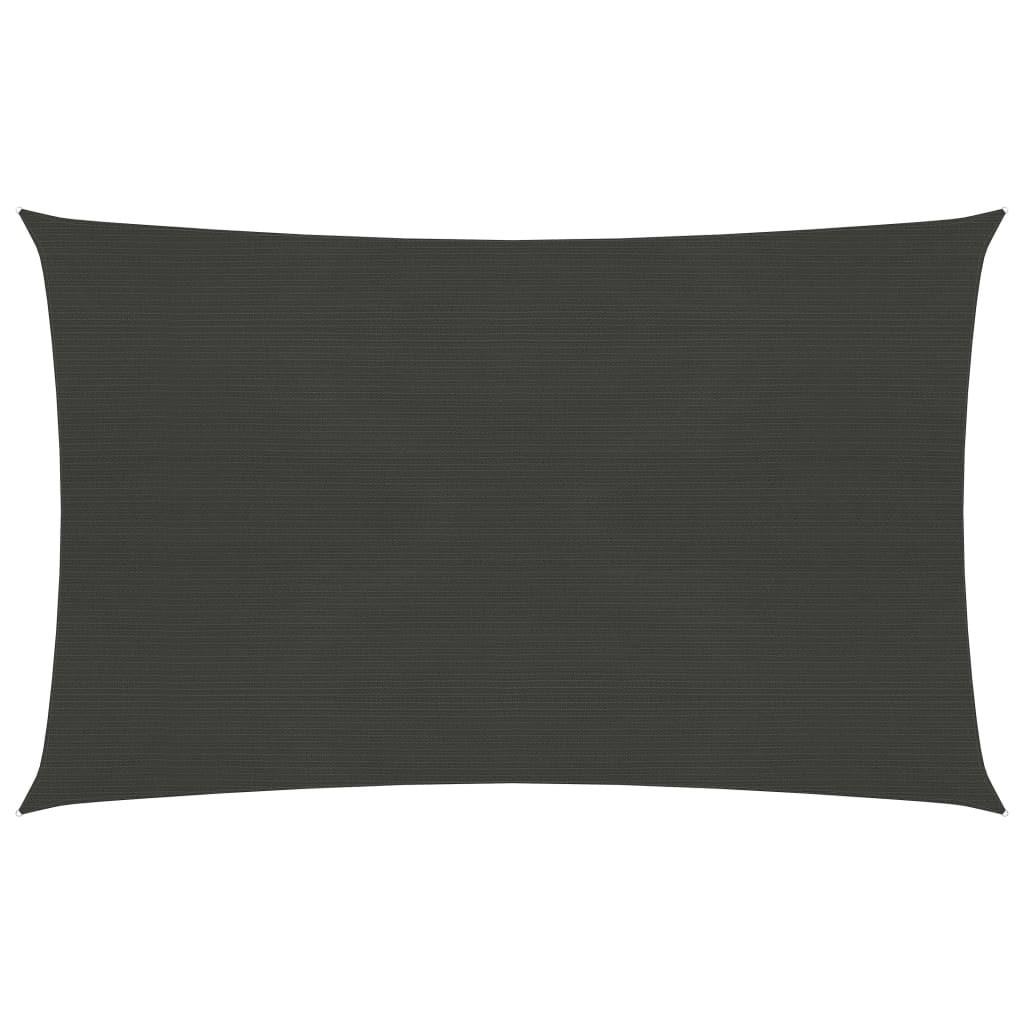 Solsejl 2,5x4,5 m 160 g/m² HDPE antracitgrå billede