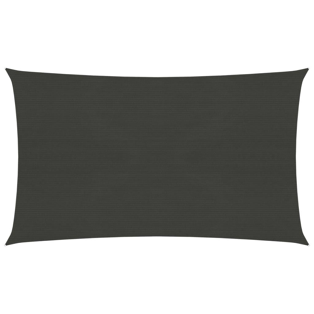 Solsejl 2,5x5 m 160 g/m² HDPE antracitgrå billede