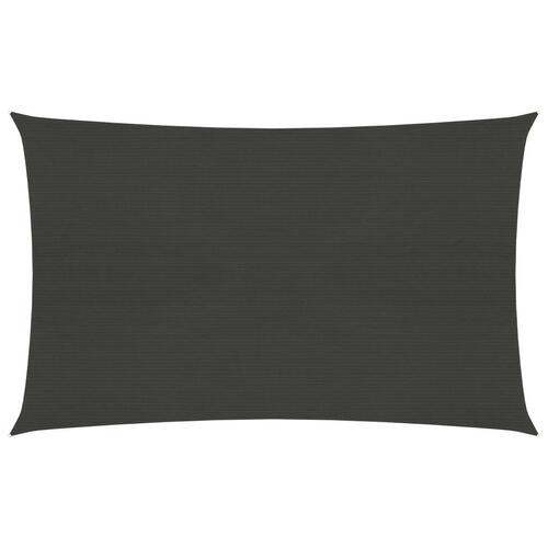 Solsejl 3x4 m 160 g/m² HDPE antracitgrå