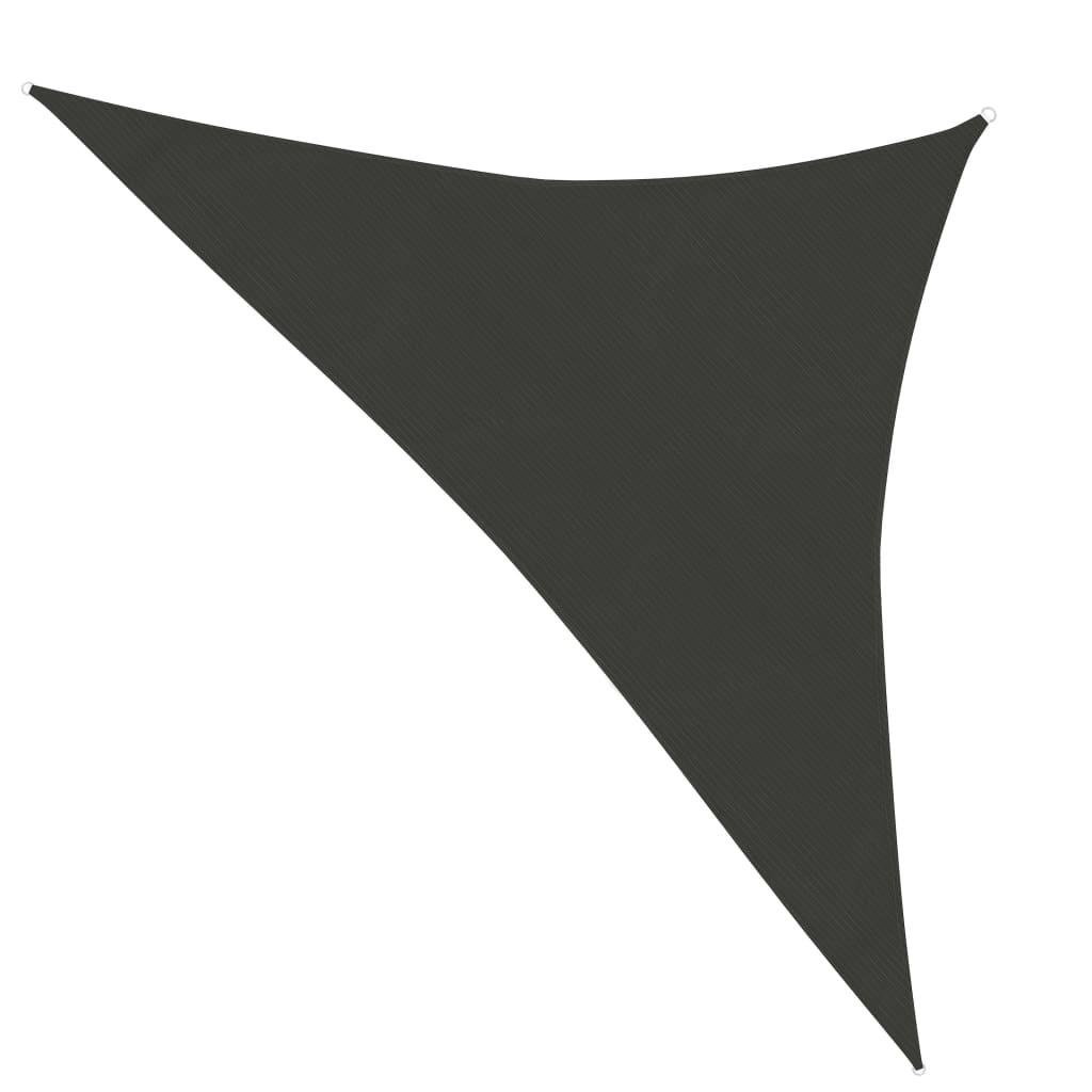 Solsejl 160 g/m² 3x3x4,2 m HDPE antracitgrå