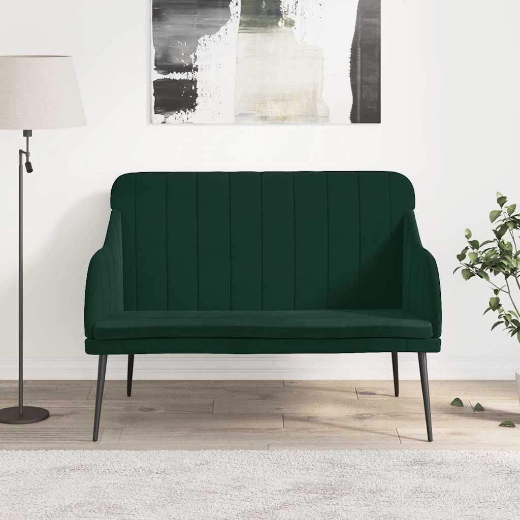 bænk 110x76x80 cm velour Mørkegrøn
