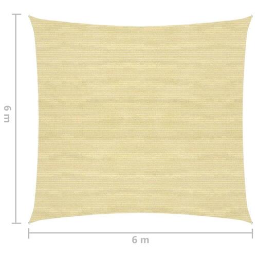 Solsejl 160 g/m² 6x6 m HDPE beige