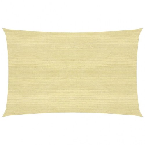 Solsejl 2 × 3,5 m - HDPE 160 g/m², beige rektangulært