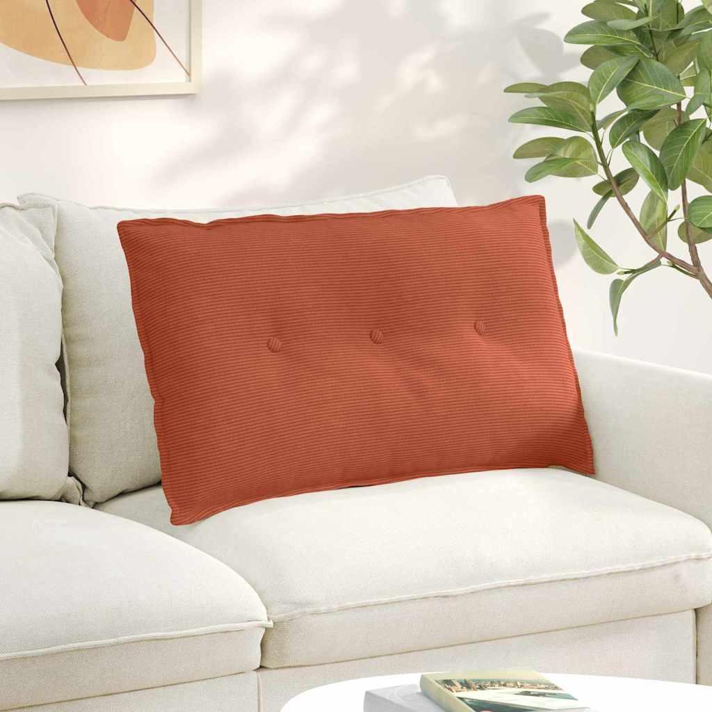 Rygpude Rød orange 80 x 50 cm Velourstof billede