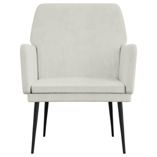 Lænestol i velour - cremefarvet, 62 × 79 × 79 cm