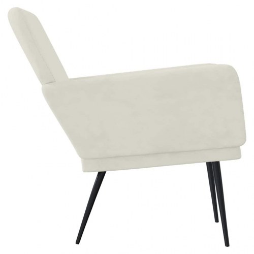 Lænestol i velour - cremefarvet, 62 × 79 × 79 cm