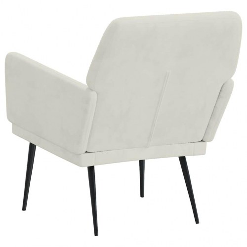 Lænestol i velour - cremefarvet, 62 × 79 × 79 cm