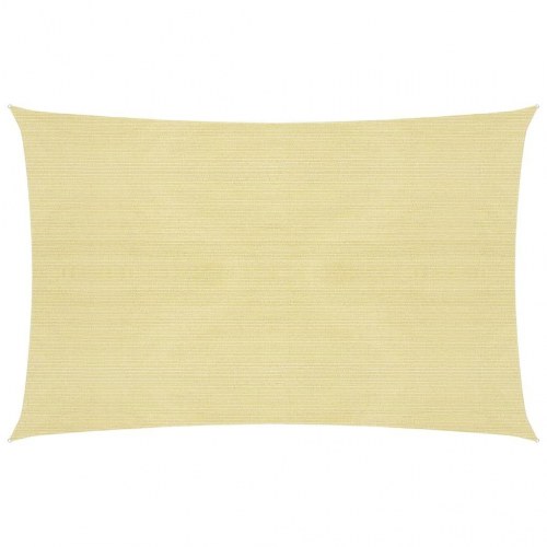 Solsejl 3×4 m HDPE - beige, 160 g/m² rektangulært