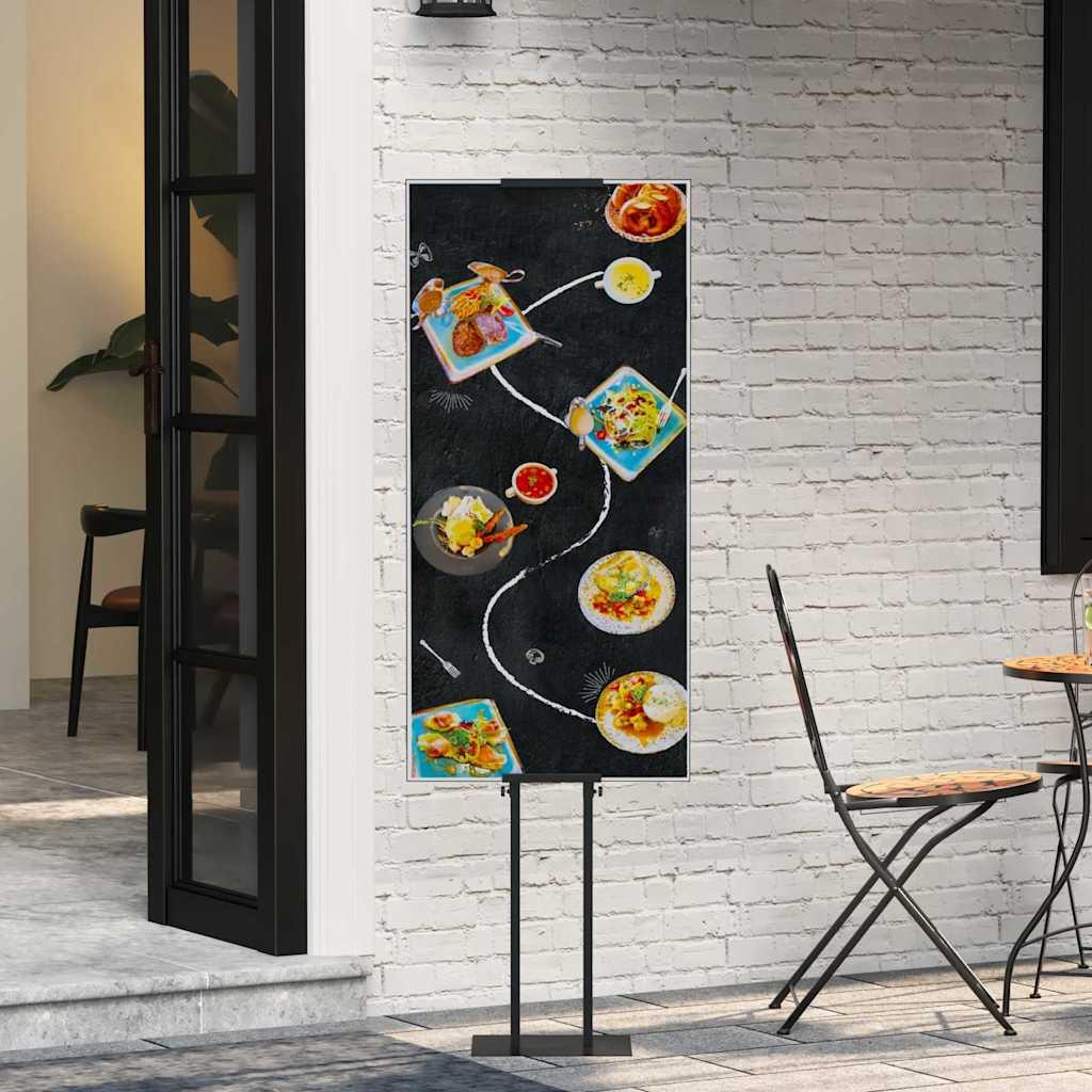 Messeskærme 2 stk Sort 30 x 24 x 208 cm Jern