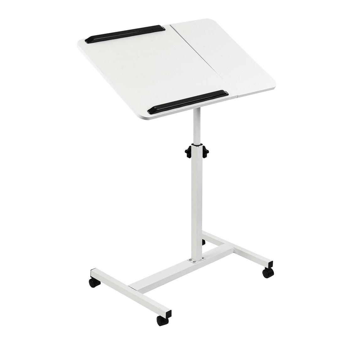 Rullebord/sengbord med højdejustering 59-89 cm - Maclean, hvid billede