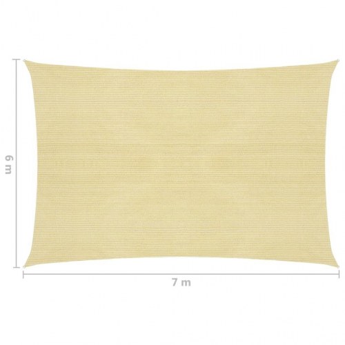 Solsejl 160 g/m² 6x7 m HDPE beige