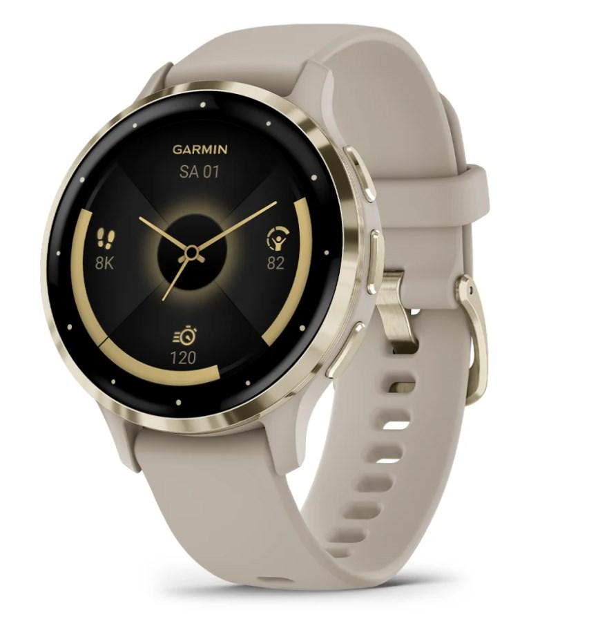 Sportsur Garmin Venu 3S 41 mm - AMOLED, GPS, guld/grå