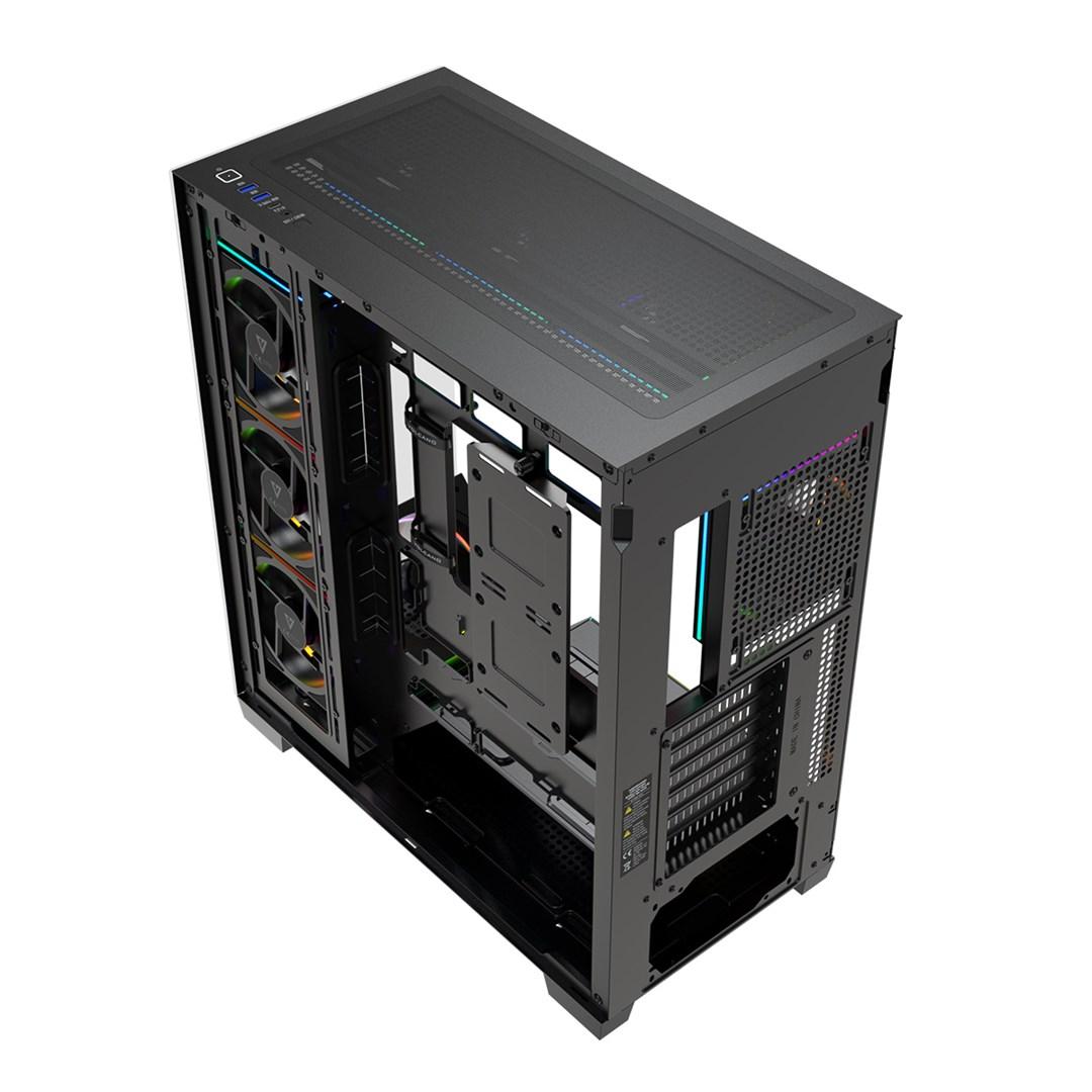 PC kabinet MODECOM Volcano Stellar Plus ARGB midi tower – sort billede