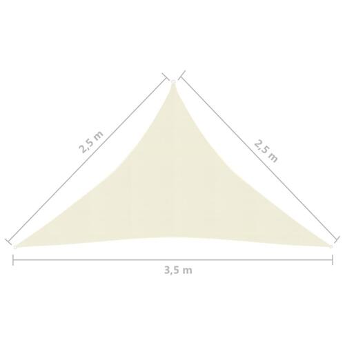 Solsejl 160 g/m² 2,5x2,5x3,5 m HDPE cremefarvet
