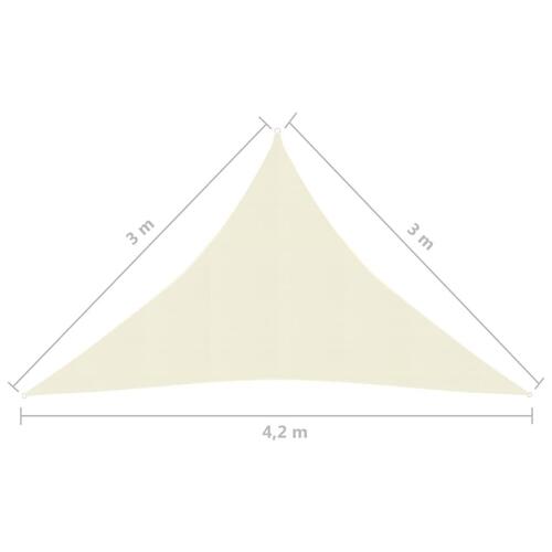 Solsejl 160 g/m² 3x3x4,2 m HDPE cremefarvet