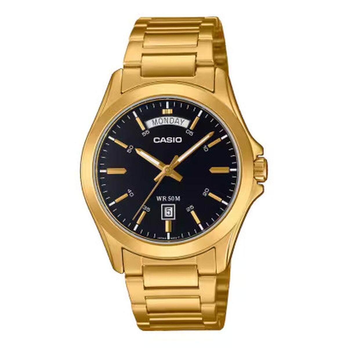 Herreur Casio Day & Date Gold - armbåndsur til mænd billede
