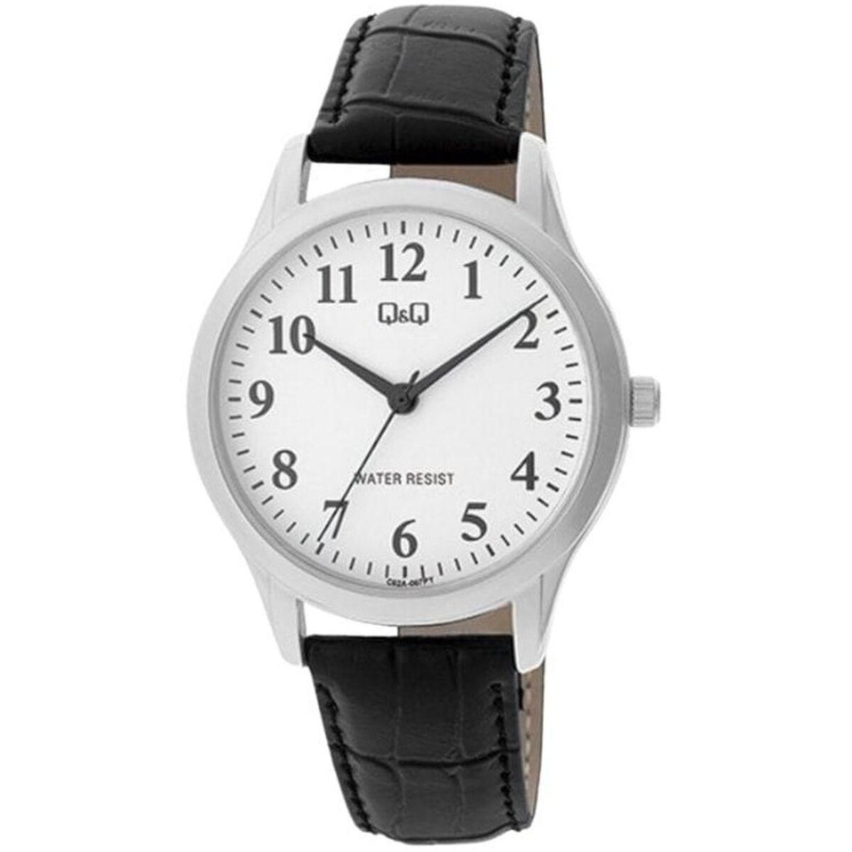 Q&Q GENT Only Time herreur - 38 mm, læderrem, kvarts billede