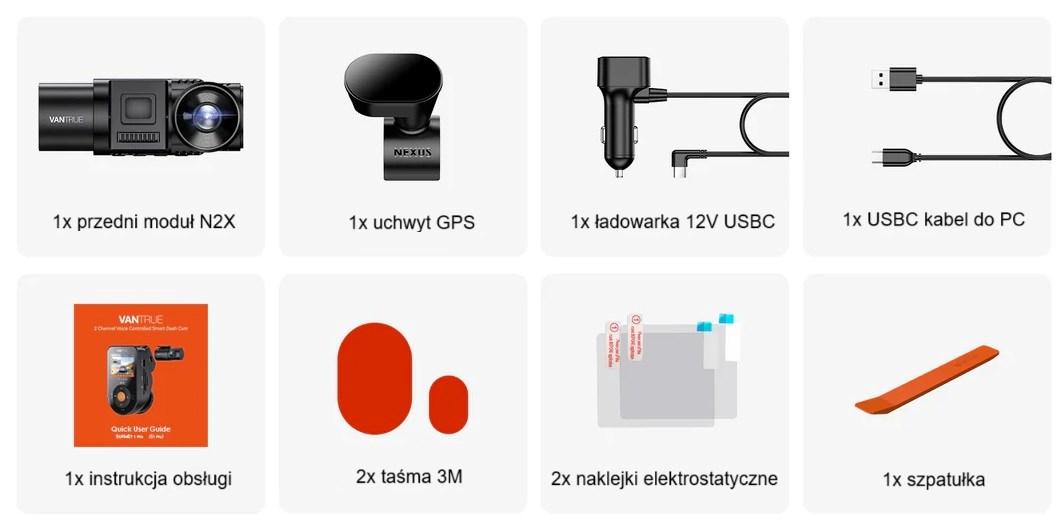 Dashcam VANTRUE N2X LTE – 2,7K for og bag, GPS, Wi‑Fi billede