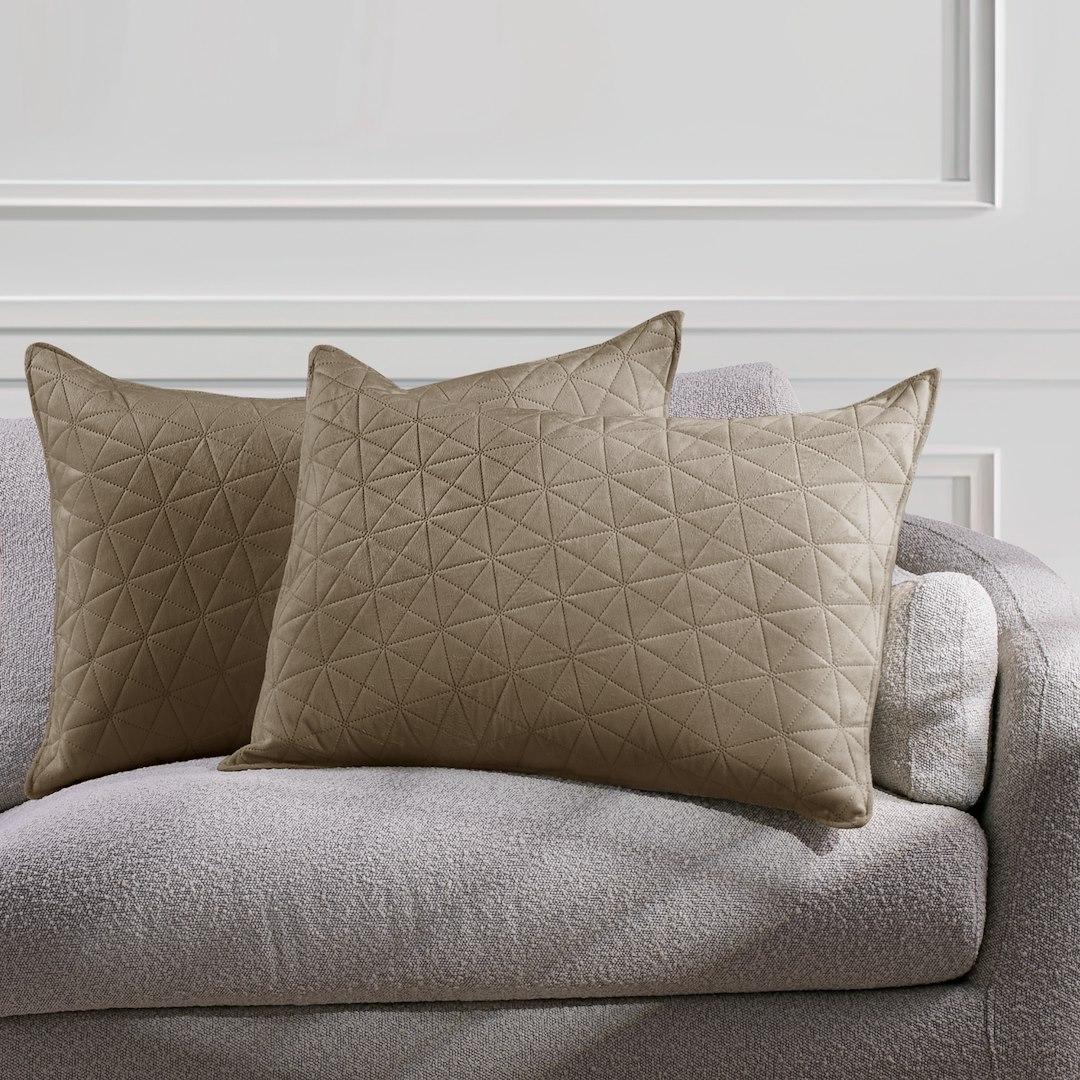 Pudebetræk 50×70 cm - RESTILO Laila, cappuccino, præget fløjl polyester (sæt af 2) billede