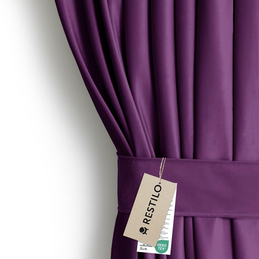 Mørklægningsgardin fløjl 140x270 violet - AmeliaHome billede
