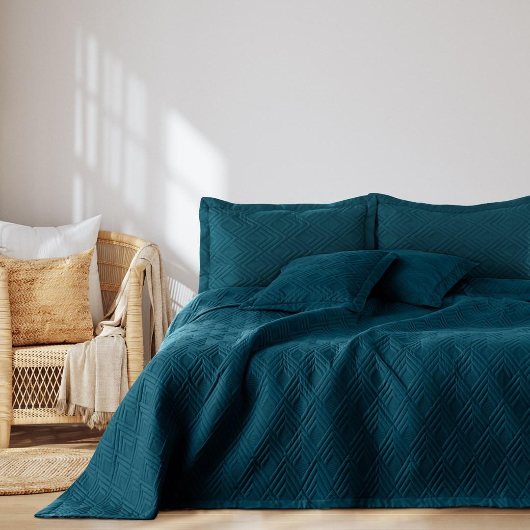 Sengetæppe havgrøn 170×210 - Amelia Home OPHELIA mikrofiber billede
