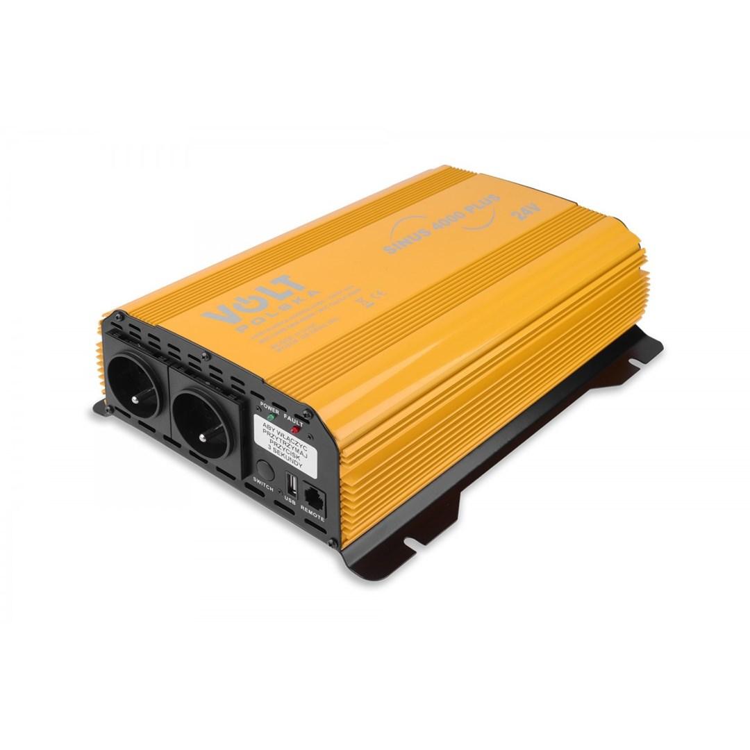 Strøminverter sinus 24V til 230V - SINUS PLUS 4000 (2000/4000 W) med fjernbetjening billede