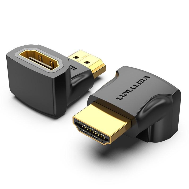 HDMI vinkeladapter 90° - Vention, han til hun, sort billede