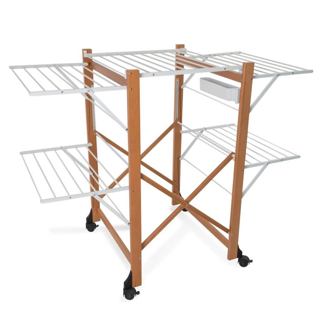 Tørrestativ på hjul Alantec ARREDAMENTI ALIANTE - 132 × 105 cm, brun billede
